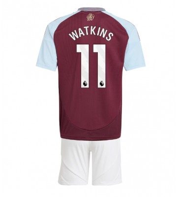 Aston Villa Ollie Watkins #11 Primera Equipación Niños 2024-25 Manga Corta (+ Pantalones cortos)